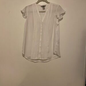H&M White Pleated Blouse